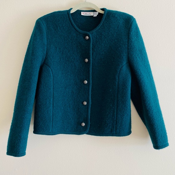 Vintage Talbots emerald green 100% wool jacket blazer - Picture 6 of 8